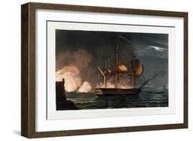 Cutting Out the Hermoine from the Harbour of Porto Cavailo-Thomas Whitcombe-Framed Giclee Print