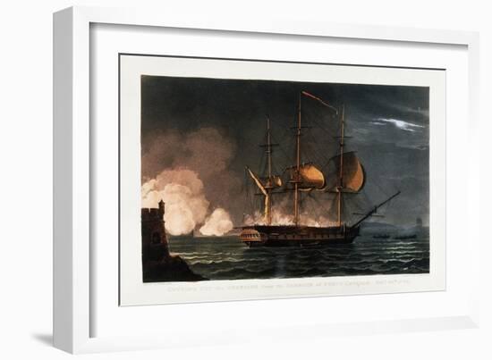 Cutting Out the Hermoine from the Harbour of Porto Cavailo-Thomas Whitcombe-Framed Giclee Print