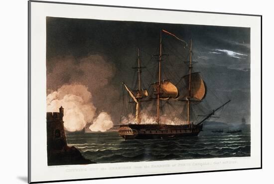 Cutting Out the Hermoine from the Harbour of Porto Cavailo-Thomas Whitcombe-Mounted Giclee Print
