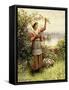 Cutting Roses Along the Seine-Daniel Ridgway Knight-Framed Stretched Canvas