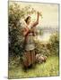 Cutting Roses Along the Seine-Daniel Ridgway Knight-Mounted Giclee Print
