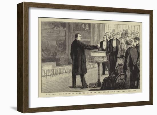 Cutting the Baddeley Twelfth Cake on the Stage of Drury Lane Theatre-null-Framed Giclee Print