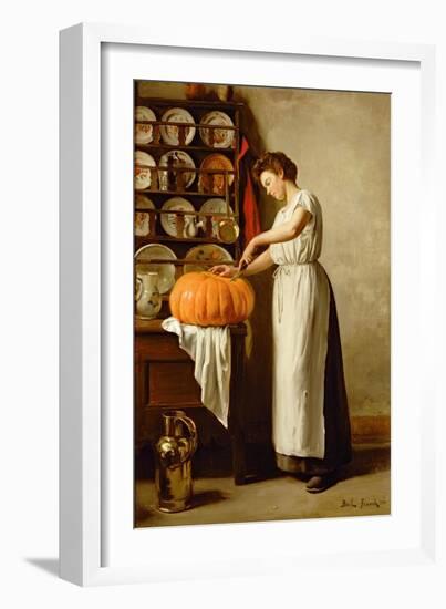 Cutting the Pumpkin, 1910-Franck-Antoine Bail-Framed Giclee Print