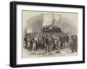 Cutting Vessels Out of the Ice at Cronstadt-Robert Thomas Landells-Framed Giclee Print