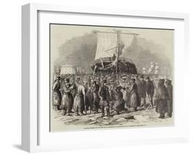 Cutting Vessels Out of the Ice at Cronstadt-Robert Thomas Landells-Framed Giclee Print