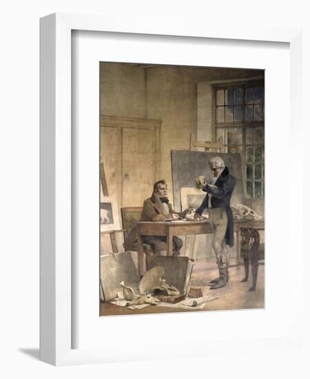 Cuvier Gathers Documents for His Work on the Fossil Bones-Theobald Chartran-Framed Art Print