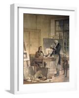 Cuvier Gathers Documents for His Work on the Fossil Bones-Theobald Chartran-Framed Art Print