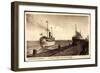 Cuxhaven, Dampfer Kaiser Passiert Amerikadampfer-null-Framed Giclee Print