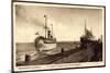 Cuxhaven, Dampfer Kaiser Passiert Amerikadampfer-null-Mounted Giclee Print