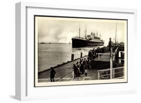 Cuxhaven, Dampfschiff Albert Ballin, Hapag-null-Framed Giclee Print