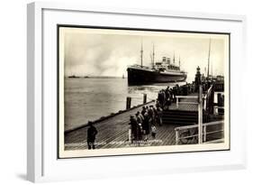 Cuxhaven, Dampfschiff Albert Ballin, Hapag-null-Framed Giclee Print