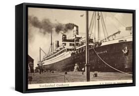 Cuxhaven, United States Lines, S.S. Resolute,Dampfer-null-Framed Stretched Canvas