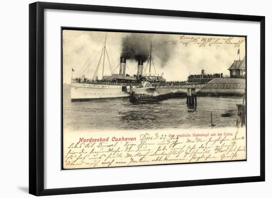 Cuxhaven, Westlicher Hafenkopf Mit Der Cobra,Dampfer-null-Framed Giclee Print