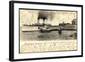 Cuxhaven, Westlicher Hafenkopf Mit Der Cobra,Dampfer-null-Framed Giclee Print