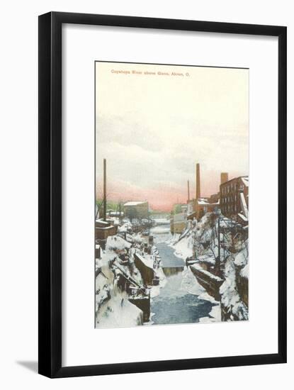 Cuyahoga River in Winter, Akron, Ohio-null-Framed Art Print