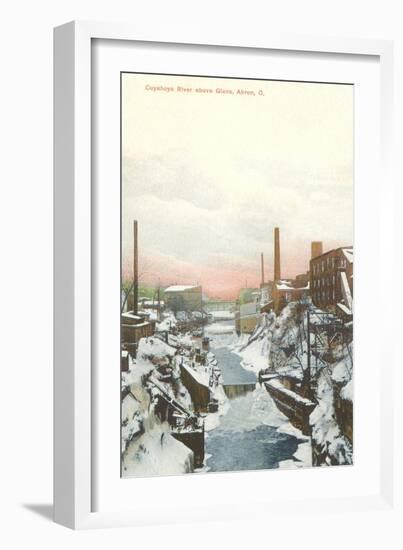 Cuyahoga River in Winter, Akron, Ohio-null-Framed Art Print