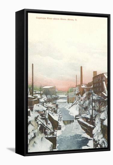 Cuyahoga River in Winter, Akron, Ohio-null-Framed Stretched Canvas
