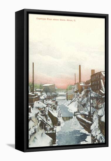 Cuyahoga River in Winter, Akron, Ohio-null-Framed Stretched Canvas