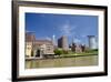 Cuyahoga River Skyline View of Downtown Cleveland, Ohio, USA-Cindy Miller Hopkins-Framed Photographic Print