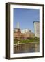 Cuyahoga River Skyline View of Downtown Cleveland, Ohio, USA-Cindy Miller Hopkins-Framed Photographic Print