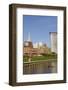 Cuyahoga River Skyline View of Downtown Cleveland, Ohio, USA-Cindy Miller Hopkins-Framed Photographic Print