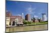 Cuyahoga River Skyline View of Downtown Cleveland, Ohio, USA-Cindy Miller Hopkins-Mounted Photographic Print