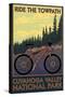 Cuyahoga Valley National Park, Ohio - Mountain Bike-Lantern Press-Stretched Canvas