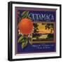 Cuyamaca Brand - El Cajon, California - Citrus Crate Label-Lantern Press-Framed Art Print