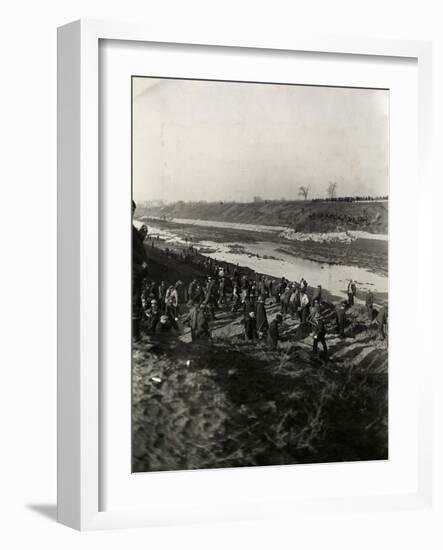 Cwa Workers Replacing Dirt-null-Framed Photographic Print