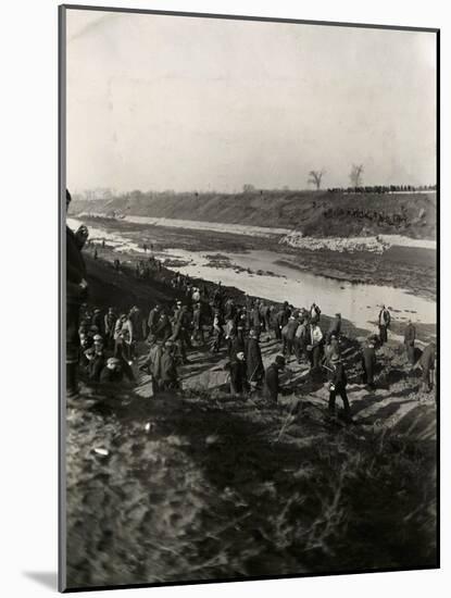 Cwa Workers Replacing Dirt-null-Mounted Photographic Print