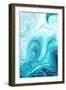 Cyan Marble-Martina Pavlova-Framed Art Print