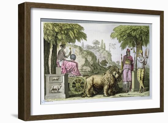 Cybele on Her Chariot and Attis, from "Le Costume Ancien Ou Moderne"-Angelo Monticelli-Framed Giclee Print