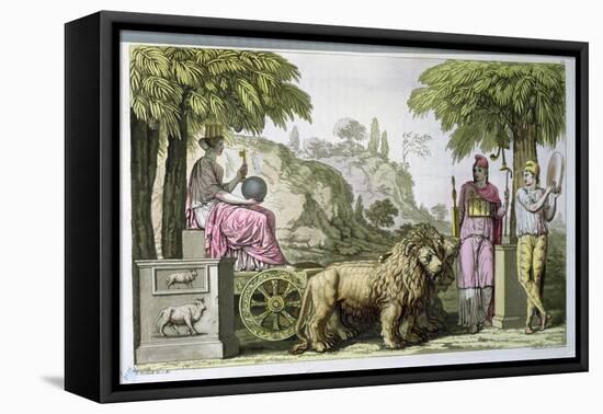 Cybele on Her Chariot and Attis, from "Le Costume Ancien Ou Moderne"-Angelo Monticelli-Framed Stretched Canvas