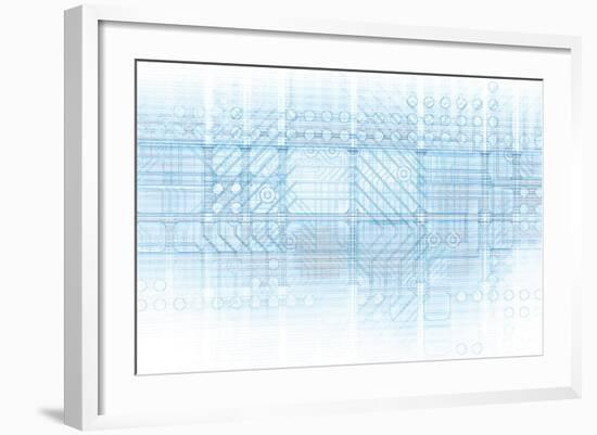 Cybernetics Mechanical Design as a Blueprints Art-kentoh-Framed Art Print