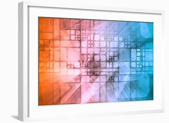 Cybernetics Mechanical Design as a Blueprints Art-kentoh-Framed Art Print