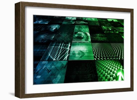 Cybernetics Mechanical Design as a Blueprints Art-kentoh-Framed Premium Giclee Print