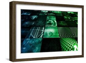 Cybernetics Mechanical Design as a Blueprints Art-kentoh-Framed Art Print