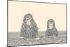 Cyborg Monkey Meditation.Two Monkeys in the Water Covered by Mechanical Cyborg Fur.-RYGER-Mounted Art Print