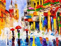 Oil Painting - Colorful Rainy Night-CYC-Art Print