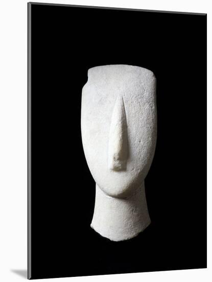 Cycladic Art : Head and Neck of a Woman-null-Mounted Photographic Print