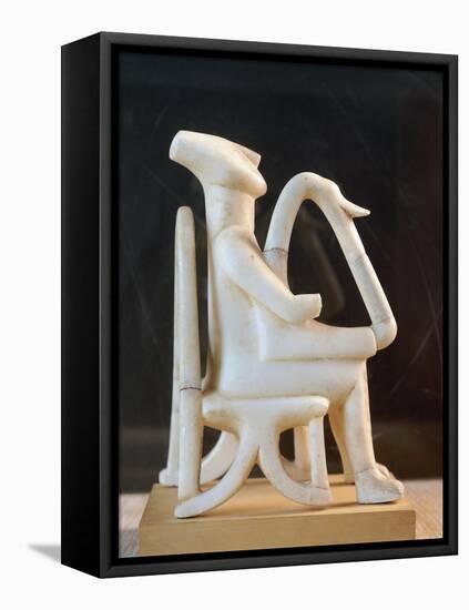 Cycladic Civilization. Marble Statue of Lyre Player, from Keros Island-null-Framed Stretched Canvas