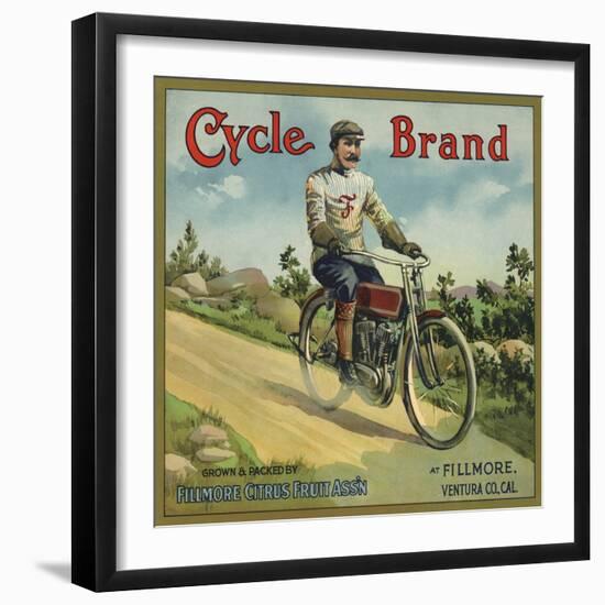 Cycle Brand - Fillmore, California - Citrus Crate Label-Lantern Press-Framed Art Print