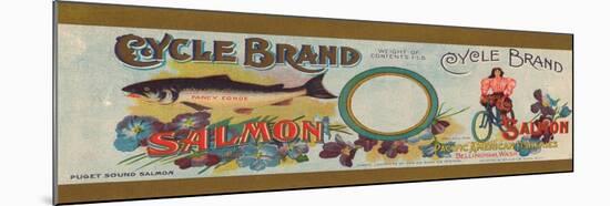 Cycle Brand Salmon Label - Bellingham, WA-Lantern Press-Mounted Art Print