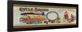 Cycle Brand Salmon Label - Bellingham, WA-Lantern Press-Framed Art Print