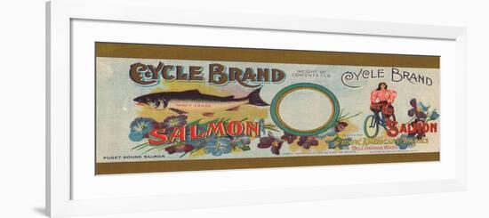 Cycle Brand Salmon Label - Bellingham, WA-Lantern Press-Framed Premium Giclee Print