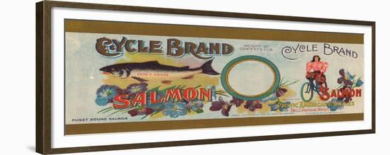 Cycle Brand Salmon Label - Bellingham, WA-Lantern Press-Framed Premium Giclee Print