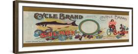 Cycle Brand Salmon Label - Bellingham, WA-Lantern Press-Framed Premium Giclee Print