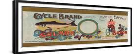 Cycle Brand Salmon Label - Bellingham, WA-Lantern Press-Framed Premium Giclee Print