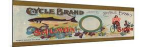 Cycle Brand Salmon Label - Bellingham, WA-Lantern Press-Mounted Premium Giclee Print