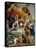 Cycle Des Medicis: “” the King of France Henry IV (1553-1610) Receives the Portrait of Marie De Med-Peter Paul Rubens-Stretched Canvas